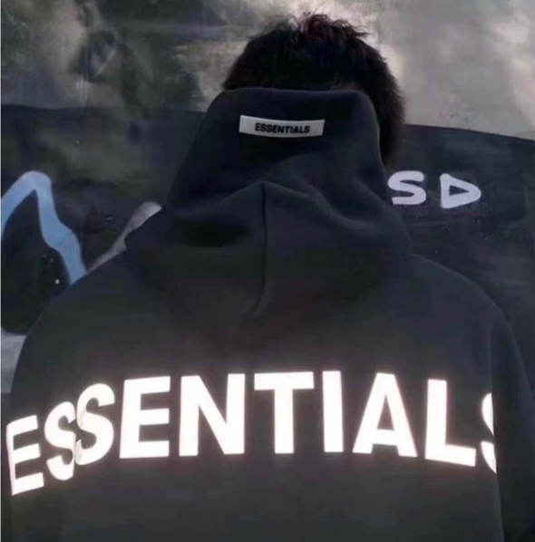Fear of God - Essentials Pull-Over Reflective Hoodie Black