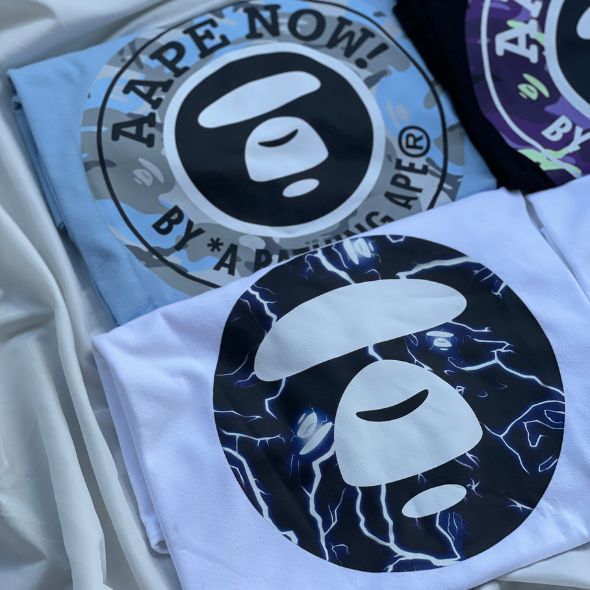 Aape Army Round Camo Logo Tee (Blue)