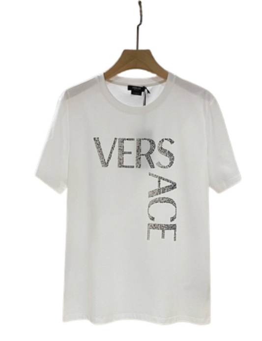 Versace Logo Crystal T-Shirt (White)