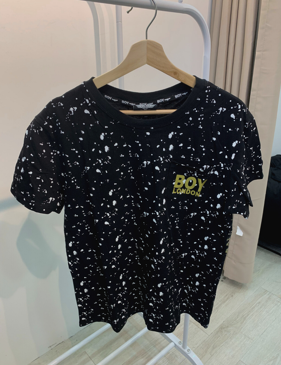 Boy London Tape Eagle Black Gold print Galaxy Tee - (Black)