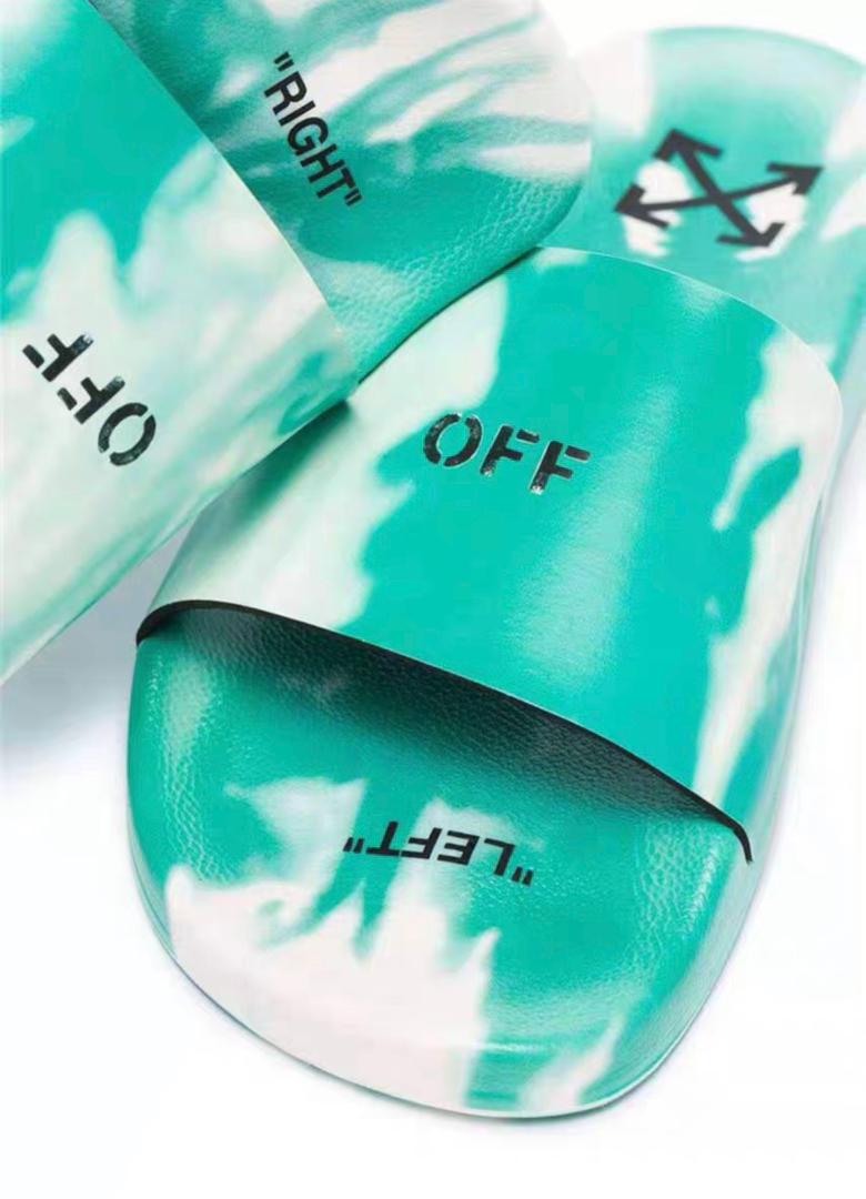 OFF-WHITE SS2021 Tie-dye Effect Sliders In Green - Shop Streetwear, Sneakers, Slippers and Gifts online | Malaysia - The Factory KL