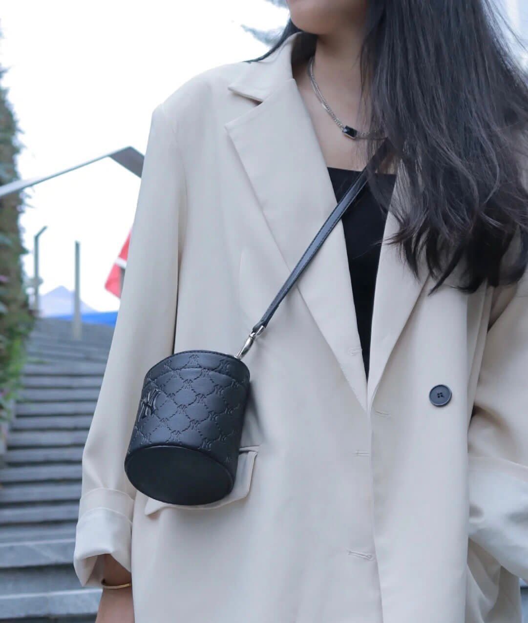 MLB Monogram Nano Bucket Bag (Black)