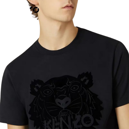 Kenzo Flock Black Tiger Logo T-Shirt - Shop Streetwear, Sneakers, Slippers and Gifts online | Malaysia - The Factory KL