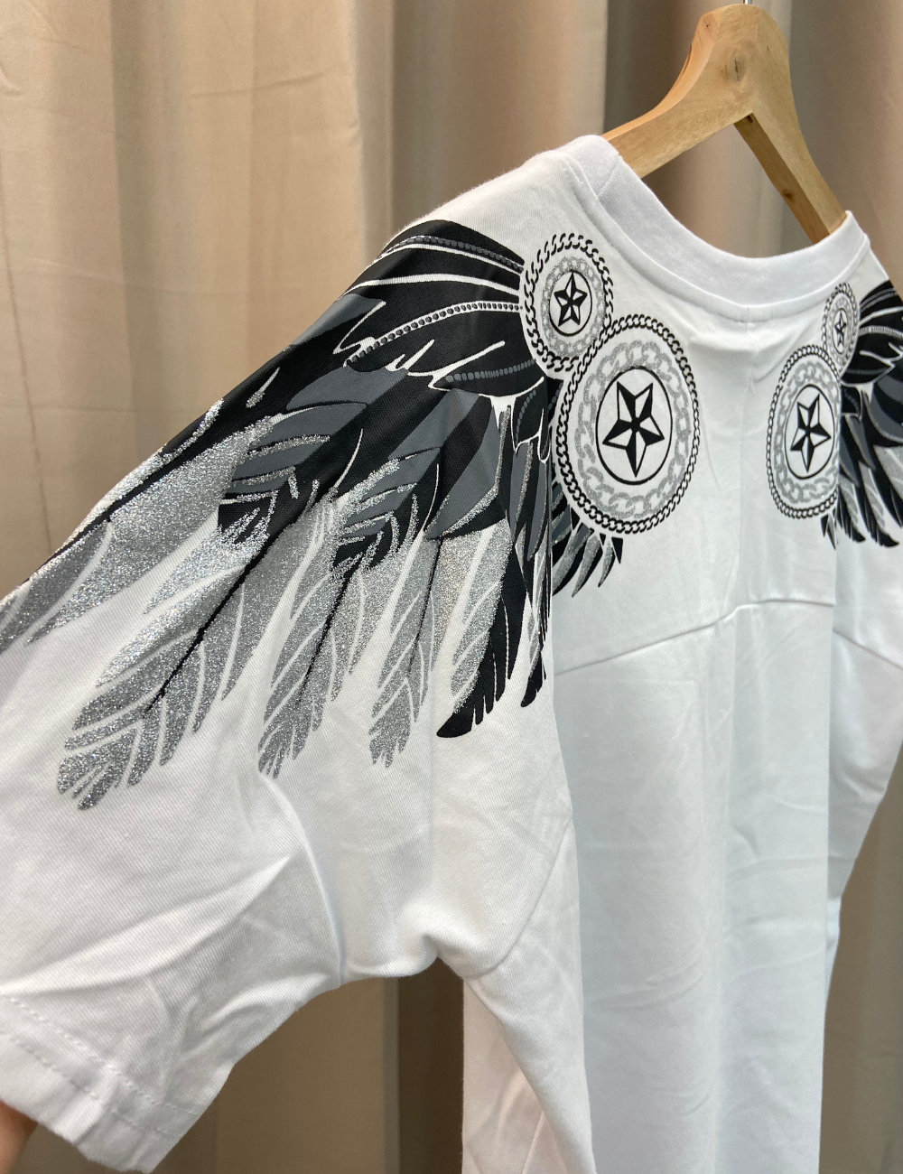 Boy London Grey Gold Eagle Feather Wings Tee (White)