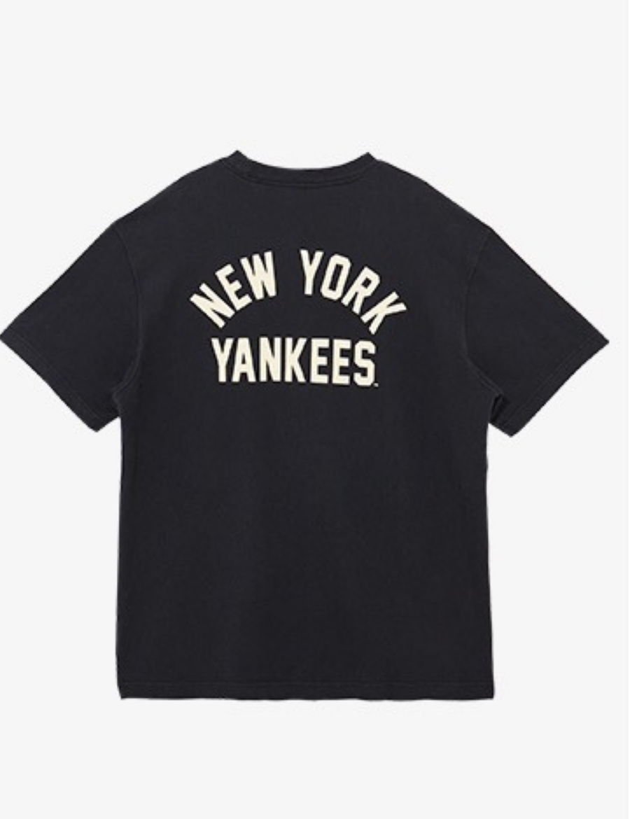MLB New Era New York Yankees Printed White Logo T-shirt (Black)