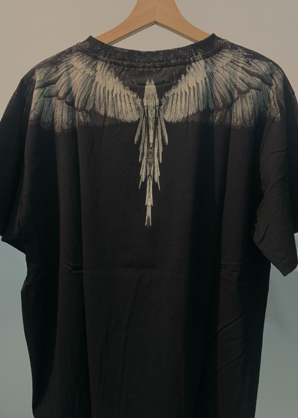 MARCELO BURLON COUNTY OF MILAN - Light Grey Wings T-shirt (Black)