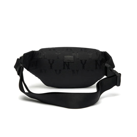MLB Monogram Nylon Jacquard Hip Sack Waist Bag (Black)