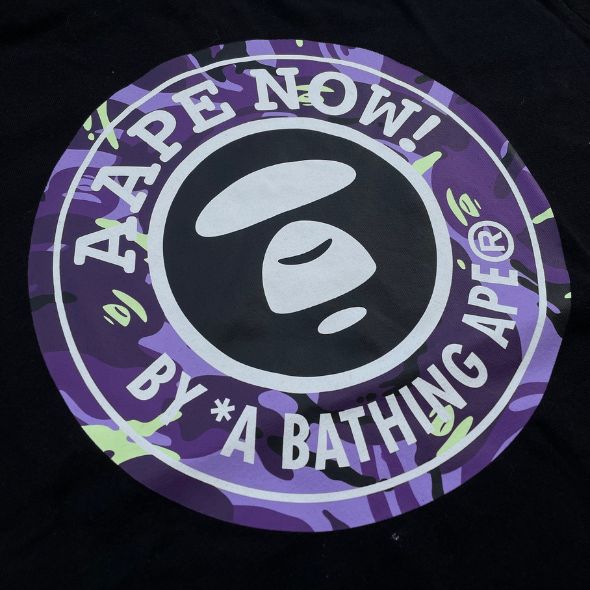 Aape Stamp Purple Camo Logo Tee (Black)