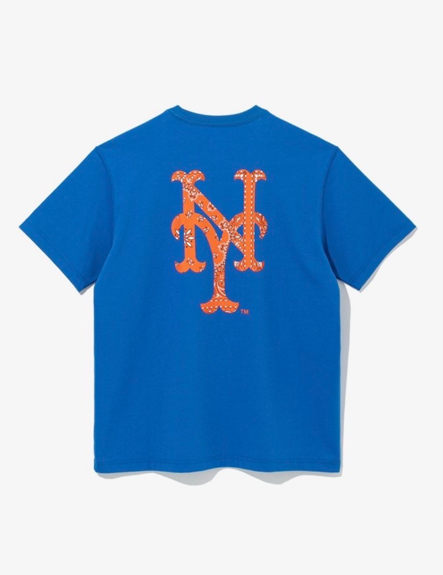 MLB New Era New York Yankees NY Orange Logo T-shirt (Blue)