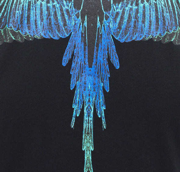 MARCELO BURLON COUNTY OF MILAN - Green Blue Wings T-shirt (Black)
