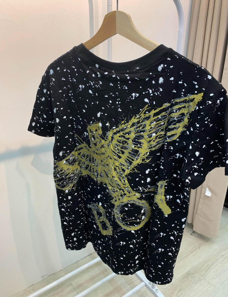 Boy London Tape Eagle Black Gold print Galaxy Tee - (Black)