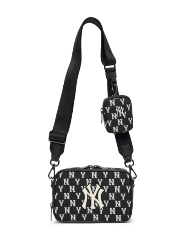 MLB Monogram Jacquard Crossbody Bag (Black)