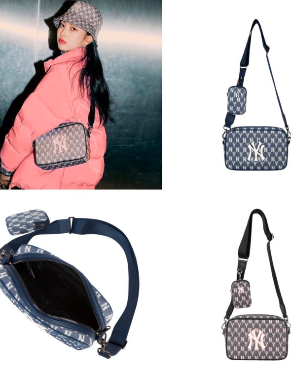 MLB Monogram Jacquard Crossbody Bag (Blue)