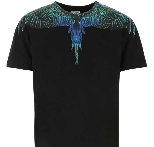 MARCELO BURLON COUNTY OF MILAN - Green Blue Wings T-shirt (Black)
