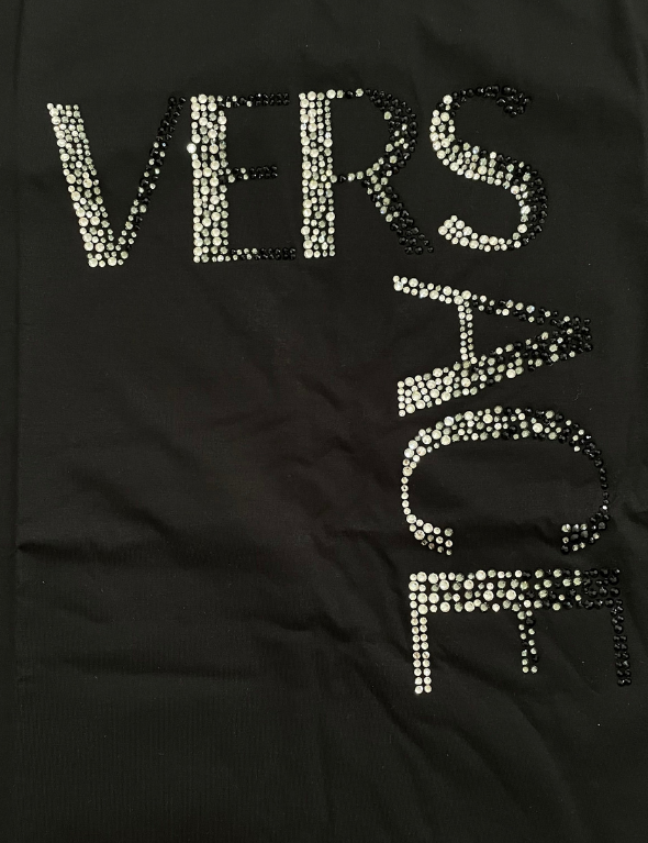 Versace Logo Crystal T-Shirt (Black)