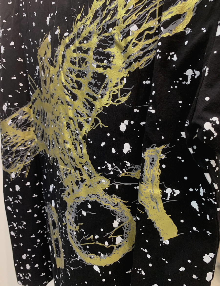 Boy London Tape Eagle Black Gold print Galaxy Tee - (Black)