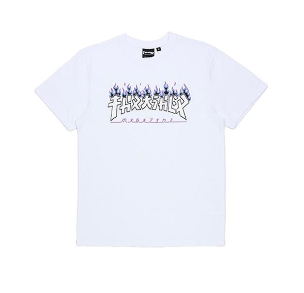Thrasher Godzilla Flame Logo T-shirt (White)