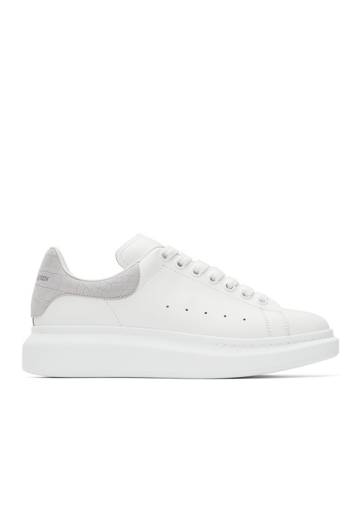 Alexander McQueen Oversized Sneaker (White Light Grey Croc)