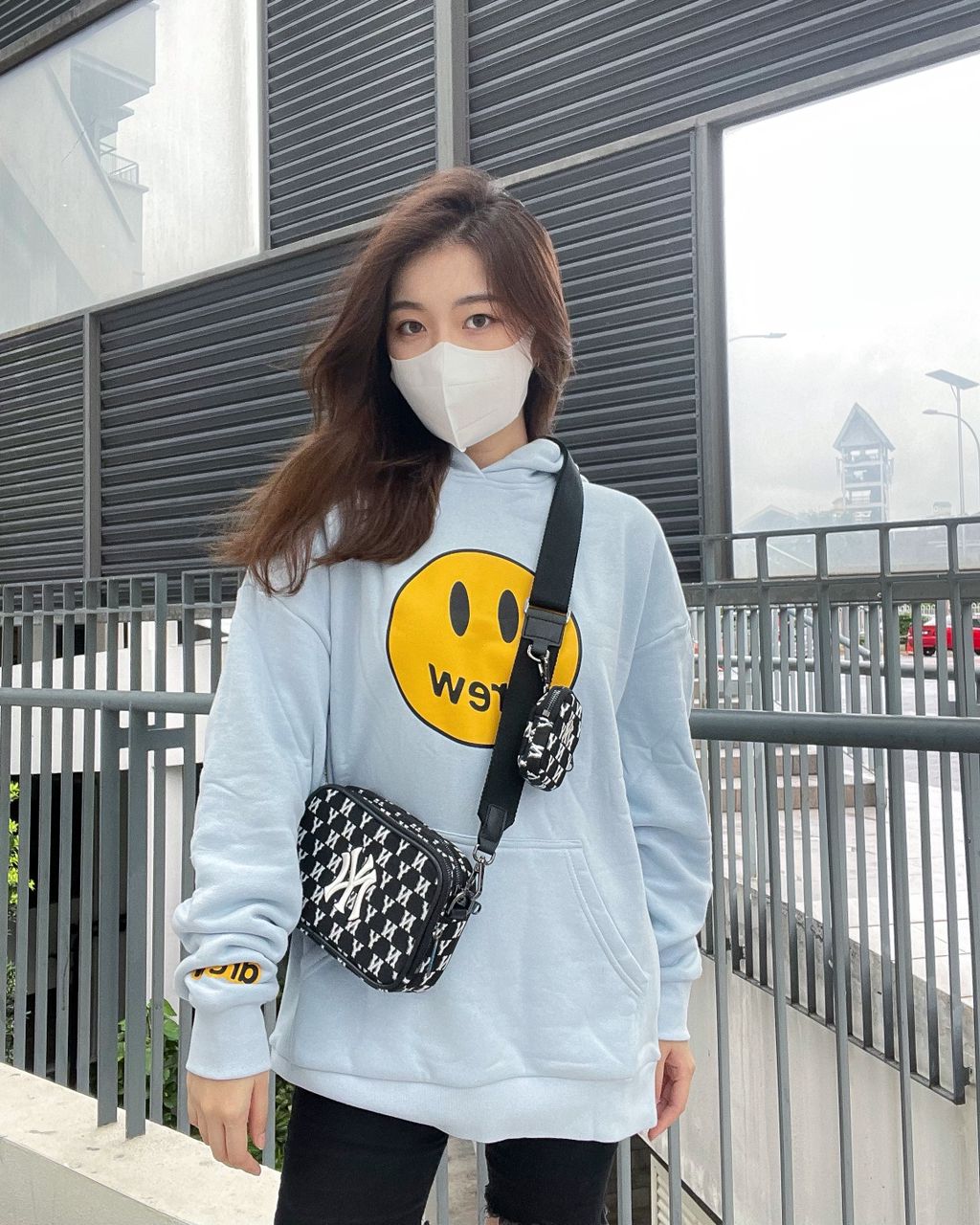 MLB Monogram Jacquard Mini Crossbody Bag (Black)