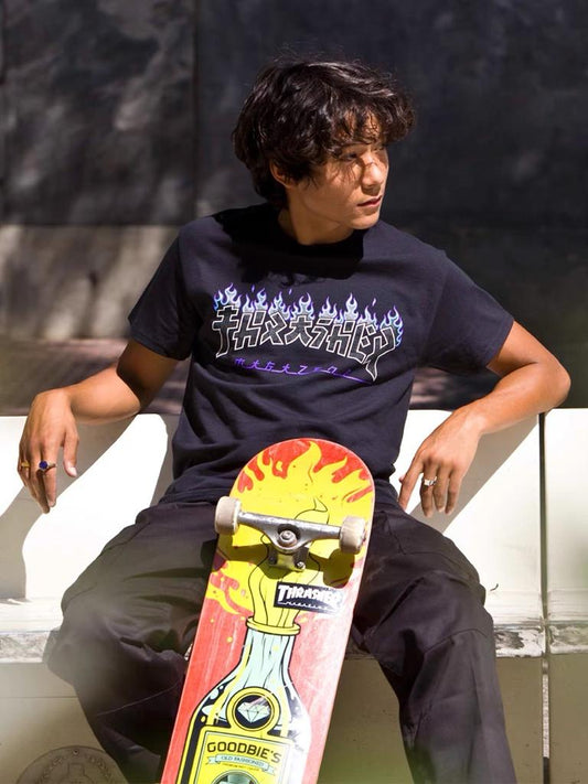 Thrasher Godzilla Flame Logo T-shirt (Black)