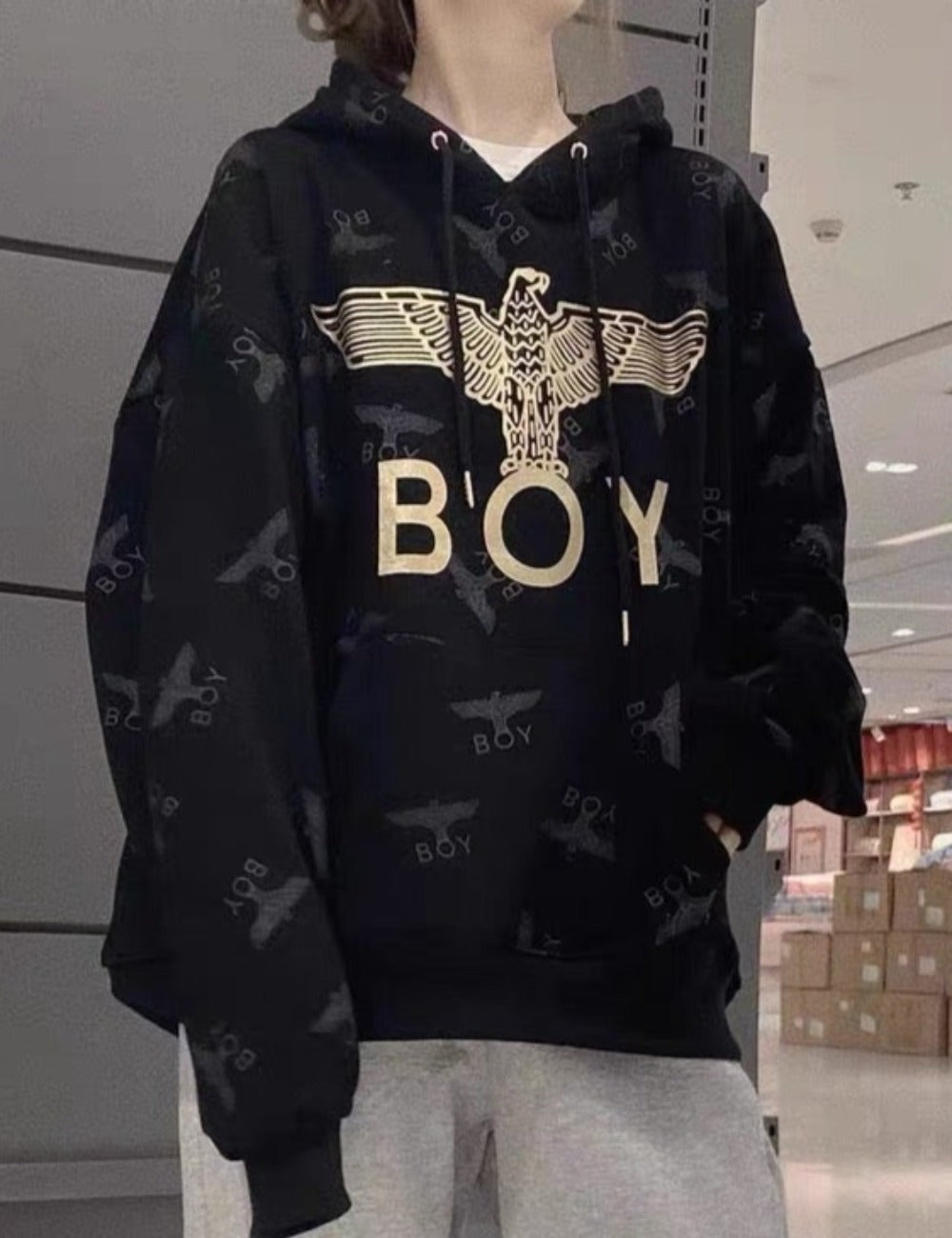 Boy London All Over Eagle Hoodie (Black)
