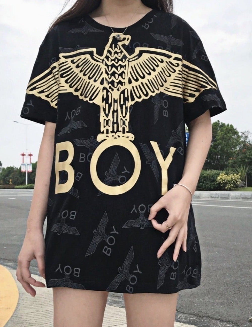 Boy London All Over Grey Eagle Tee (Black) – The Factory KL