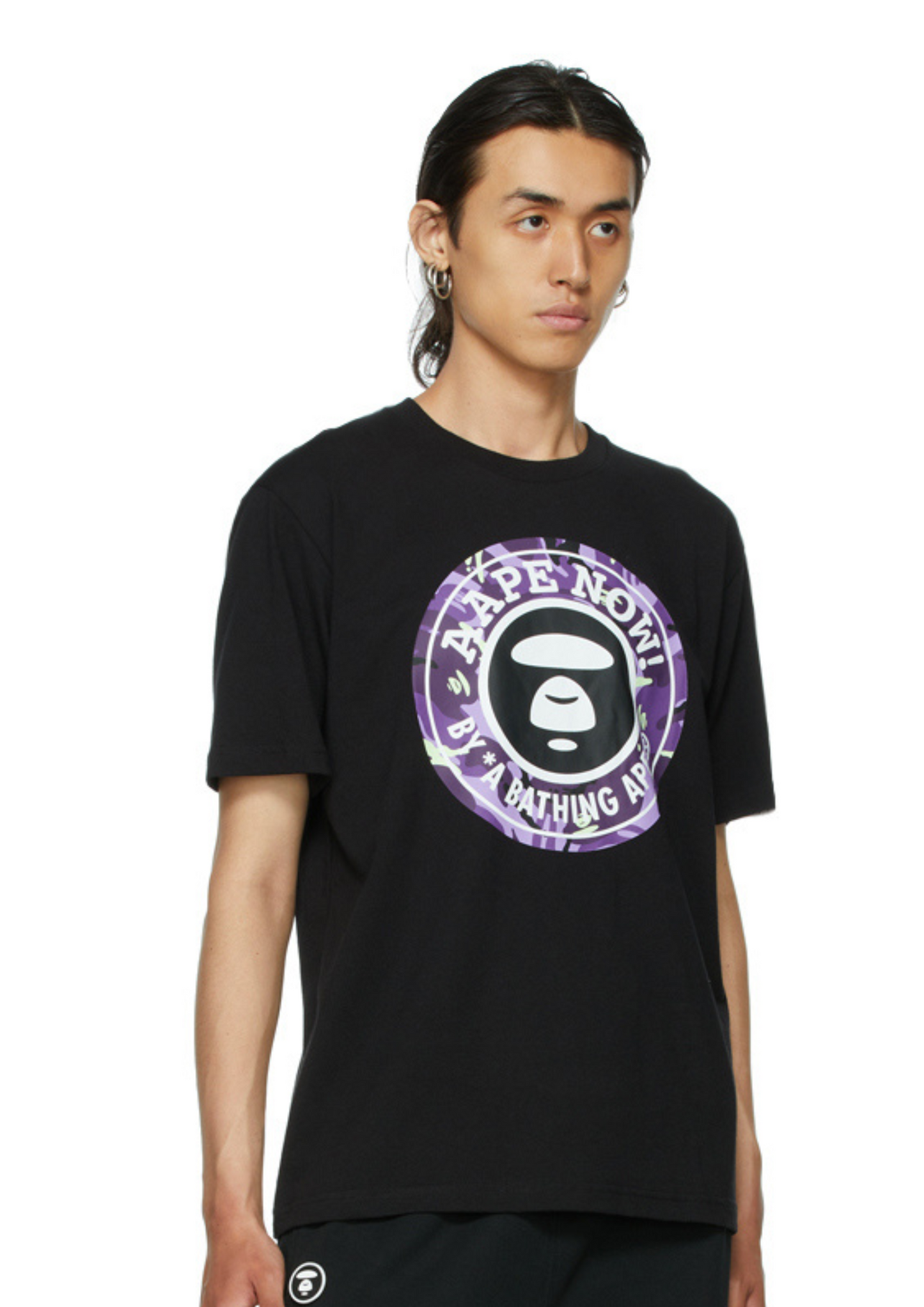 Aape Stamp Purple Camo Logo Tee (Black)