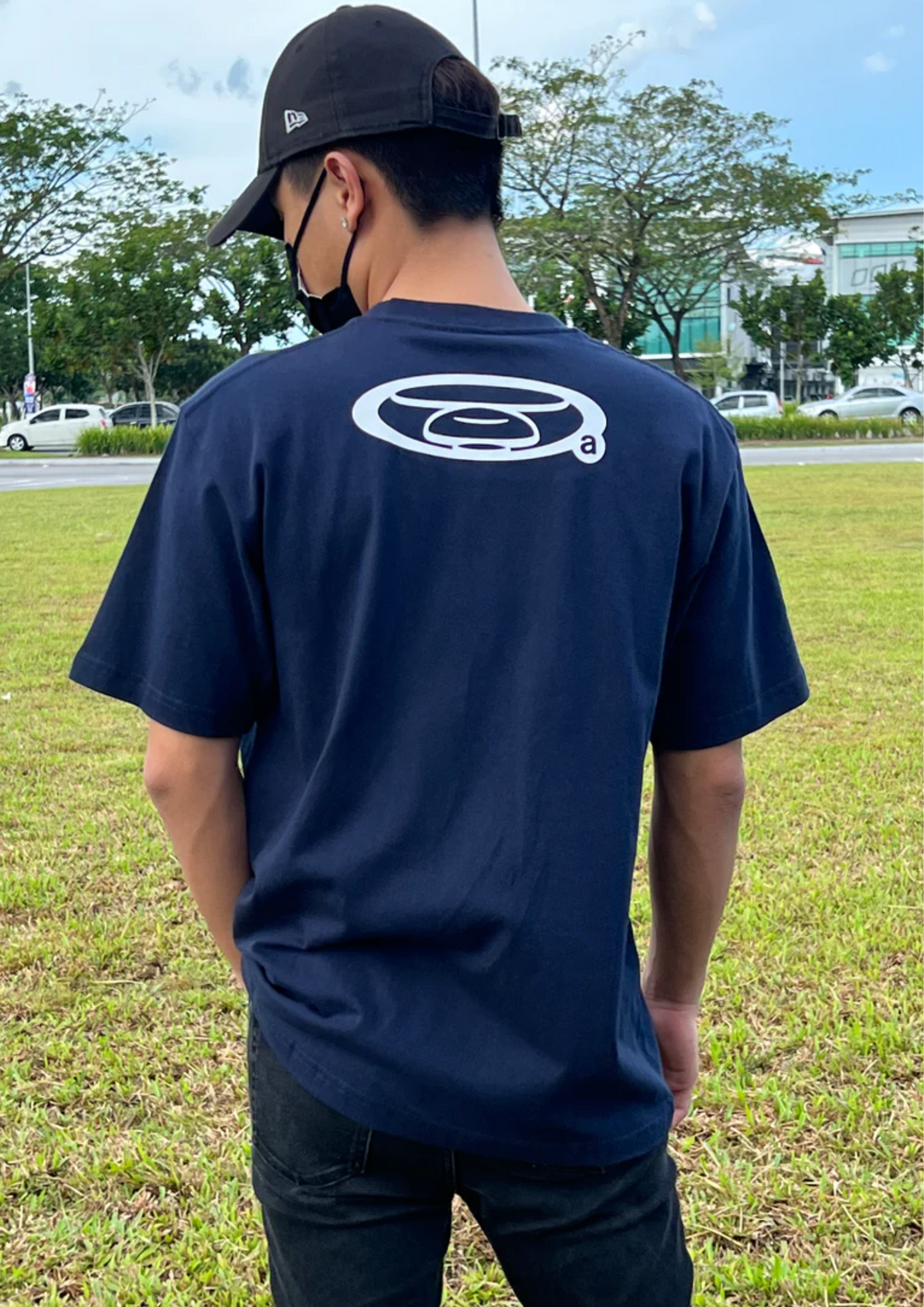 Aape Purple Camo Front Logo Tee (Navy)