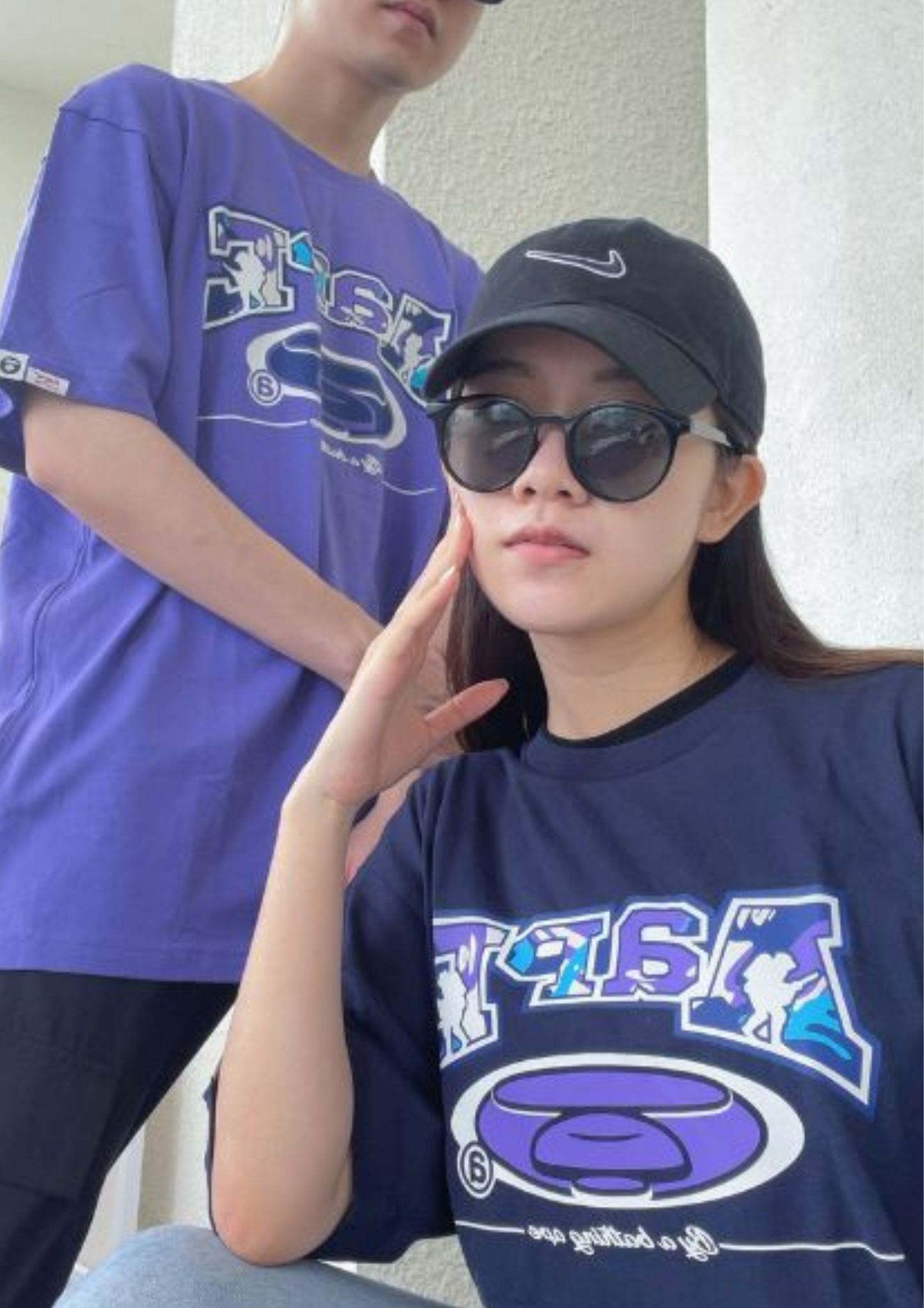 SUPERPROMO Aape Purple Camo Front Logo Tee (Purple)