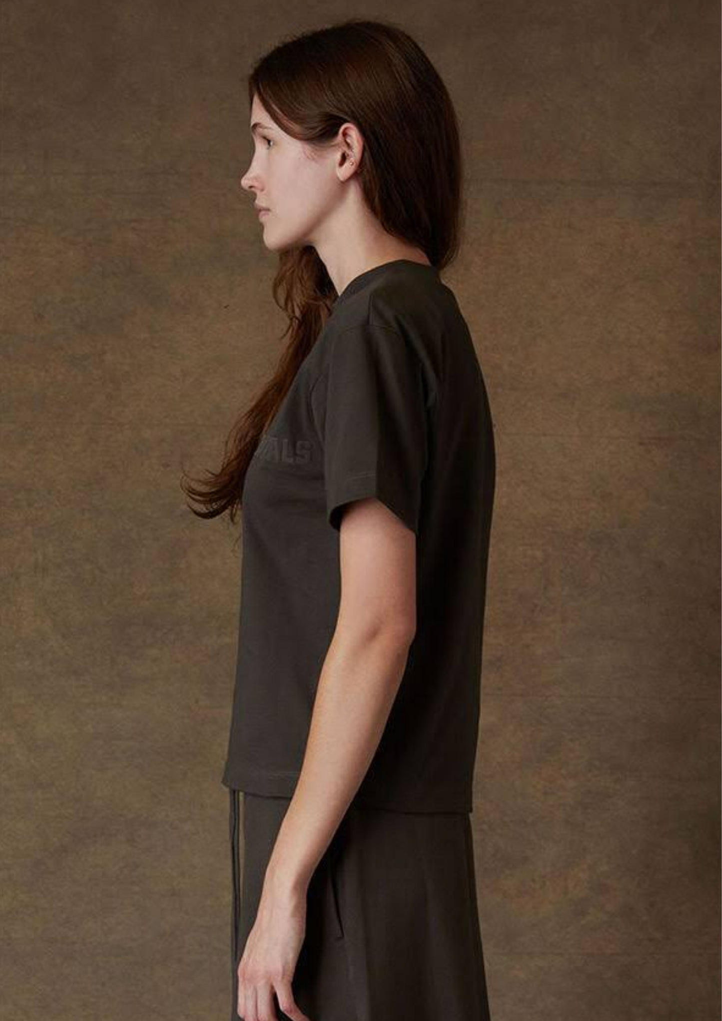 Fear Of God Essential Tee Flocked Chest Logo 2022 (Off-Black)