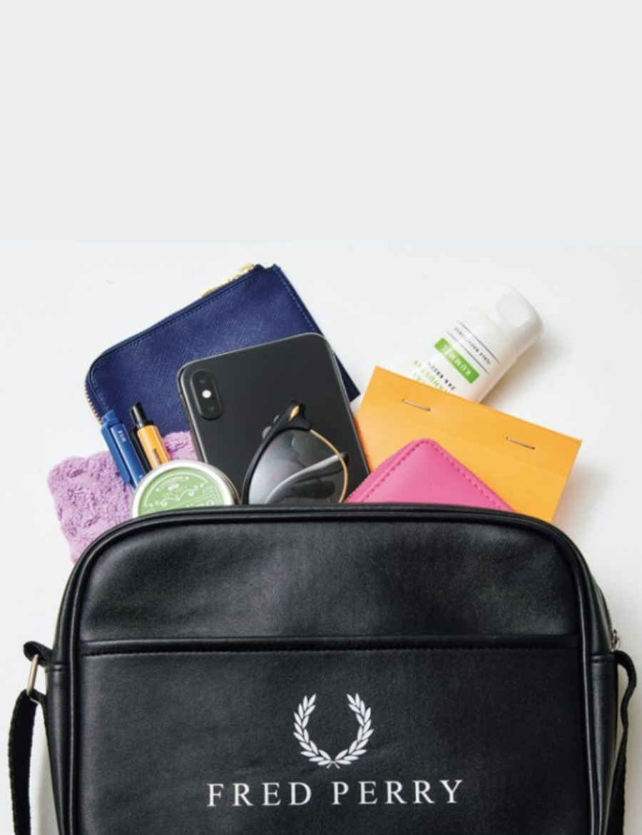 Fred Perry Leather Crossbody Bag (Black)