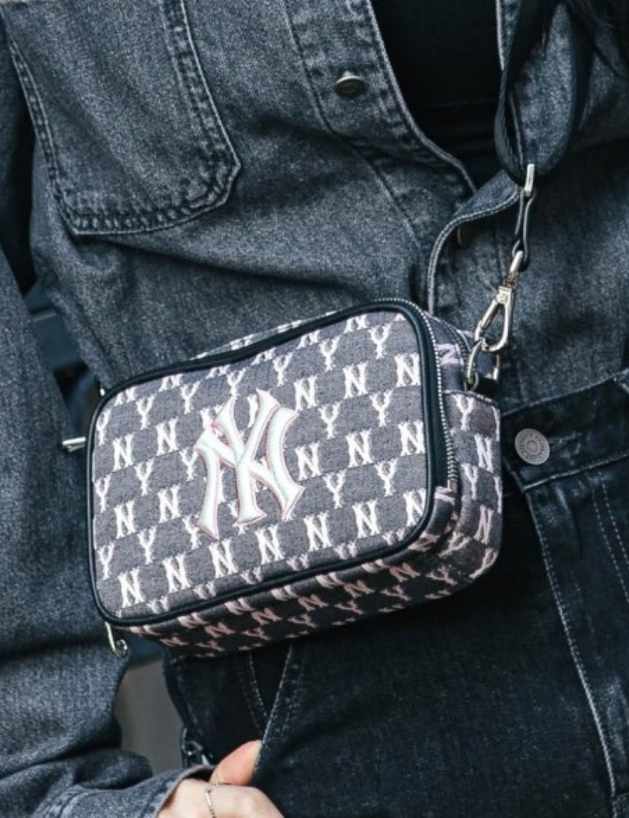 MLB Monogram Jacquard Mini Crossbody Bag (Dark Blue)