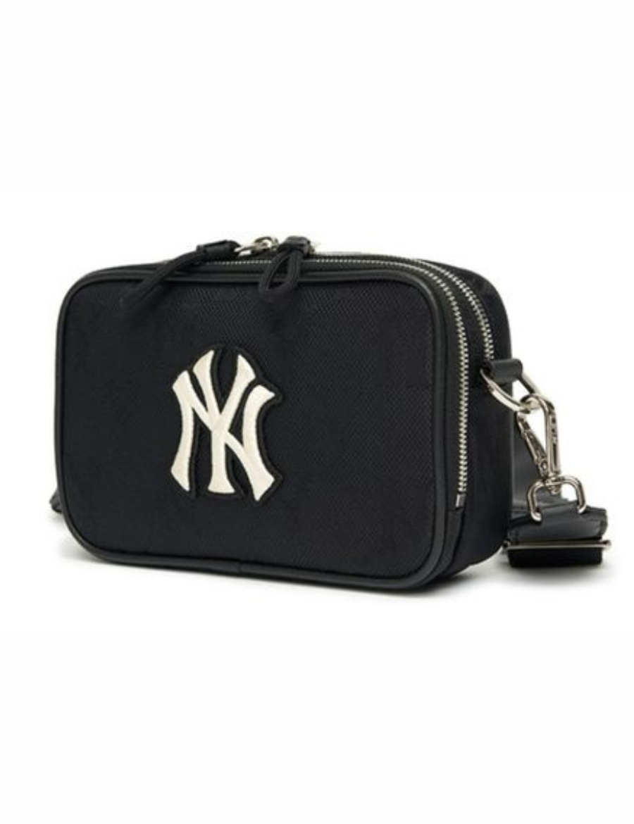 MLB Monogram Nylon Jacquard Mini Crossbody Bag NY (Black)