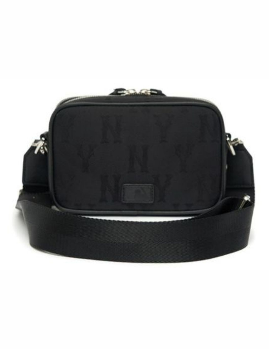 MLB Monogram Nylon Jacquard Mini Crossbody Bag NY (Black)