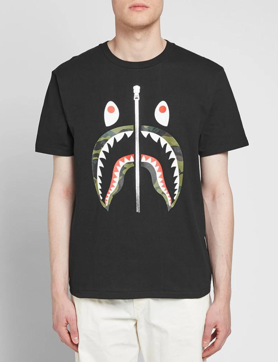 Bape Green Camo Shark T Shirt The Factory KL