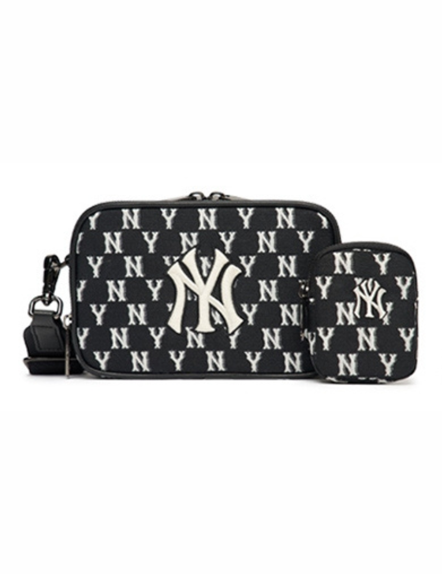 MLB Monogram Jacquard Mini Crossbody Bag (Black)