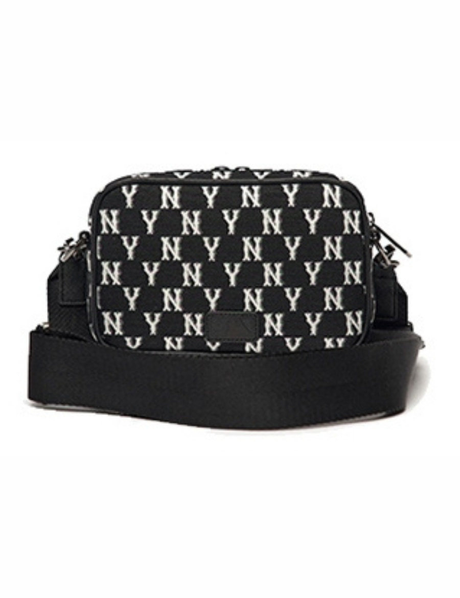 MLB Monogram Jacquard Mini Crossbody Bag (Black)