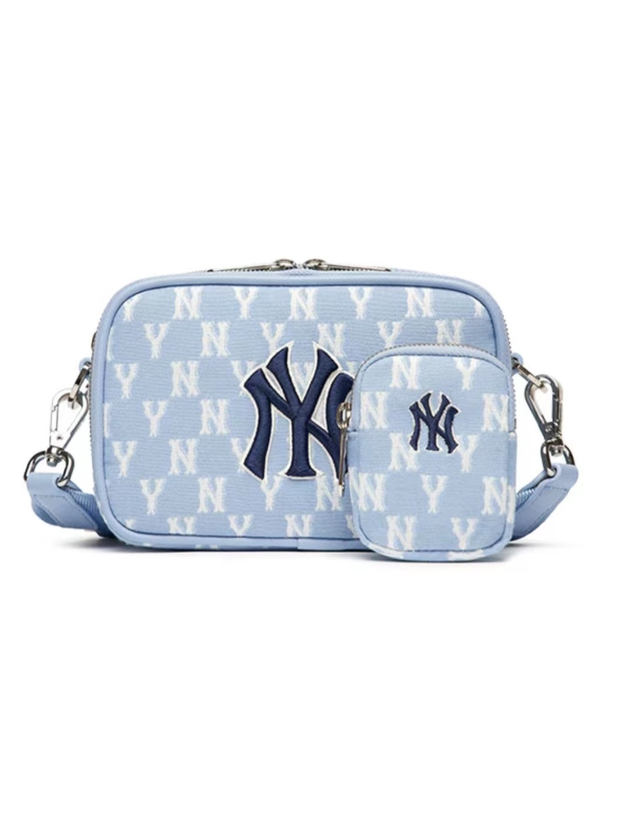 MLB Monogram Jacquard Mini Crossbody Bag (Light Blue)