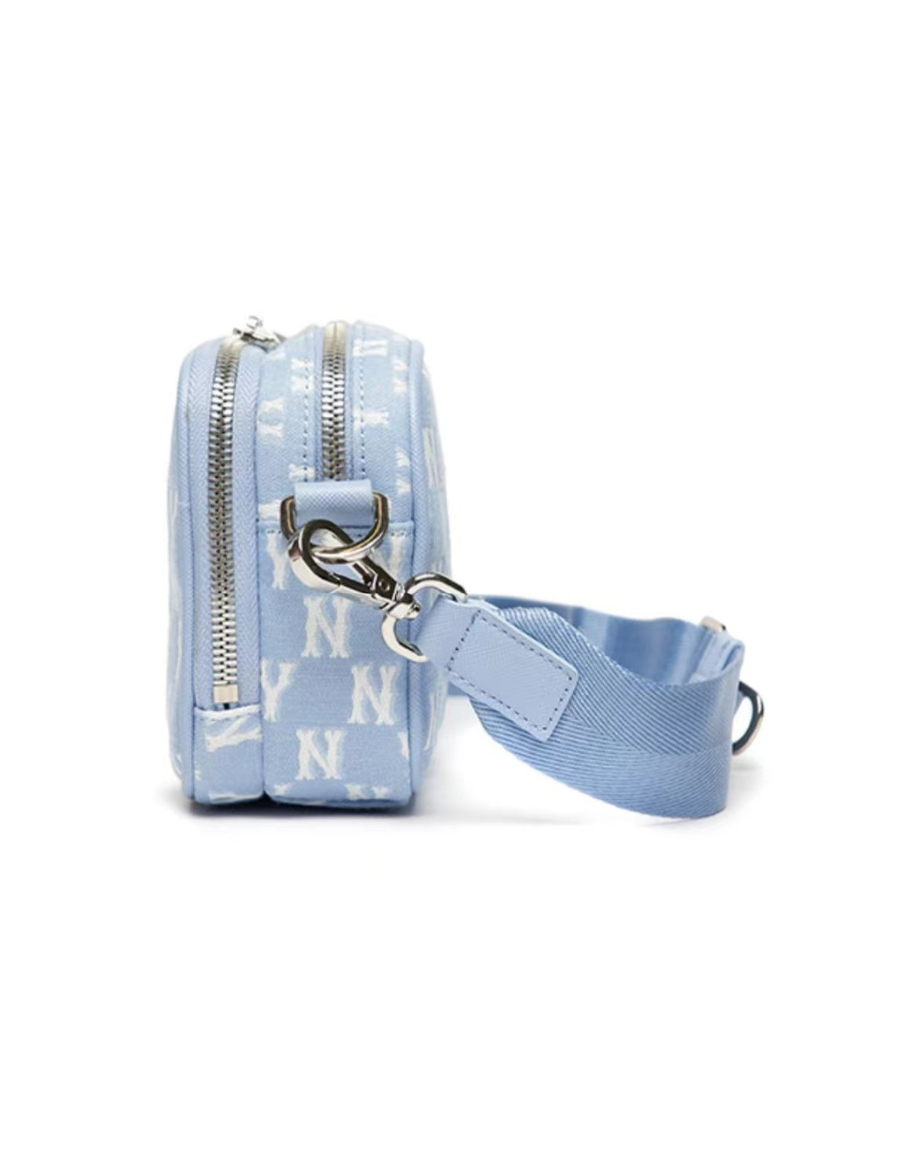 MLB Monogram Jacquard Mini Crossbody Bag (Light Blue)