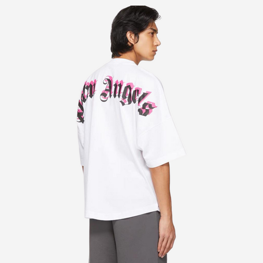 Palm Angels White with black/fuchsia logo print Tee - Shop Streetwear, Sneakers, Slippers and Gifts online | Malaysia - The Factory KL