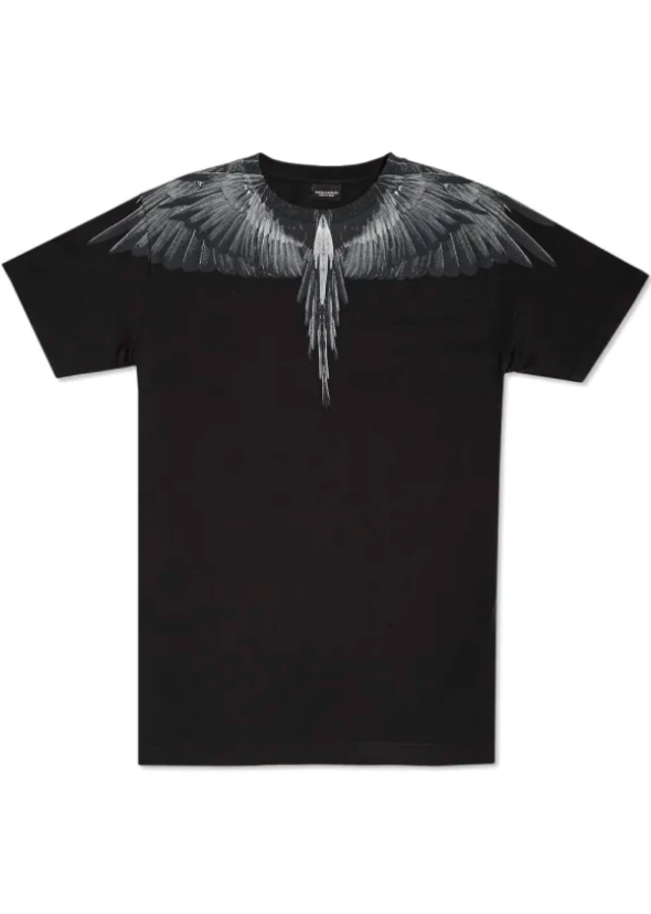 MARCELO BURLON COUNTY OF MILAN - Black Grey Wings T-shirt (Black)