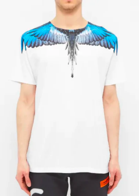 MARCELO BURLON COUNTY OF MILAN - Blue White Wings T-shirt (White)