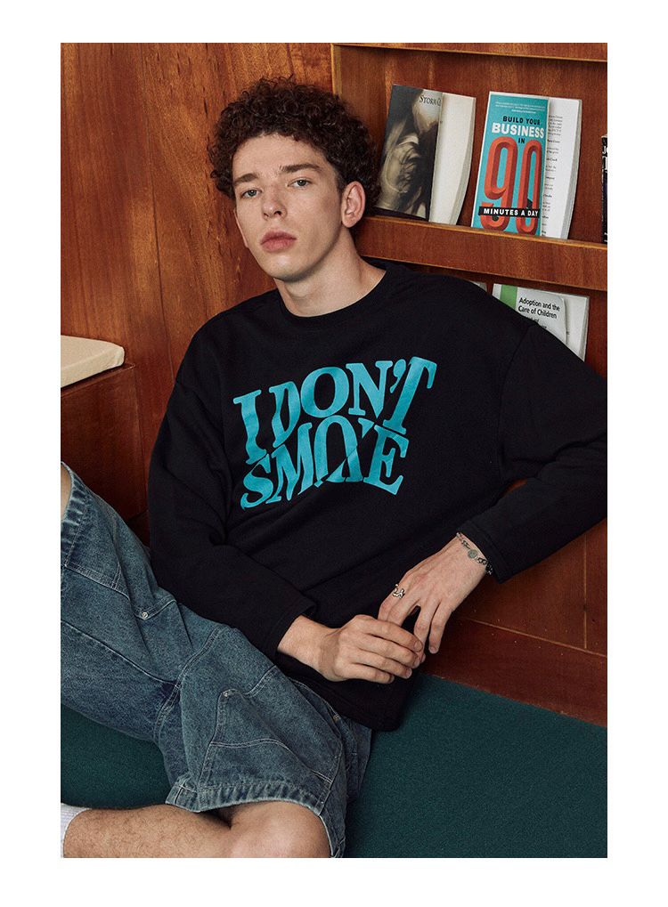 I Don't Smoke Basic Logo Sweatshirt (Black)