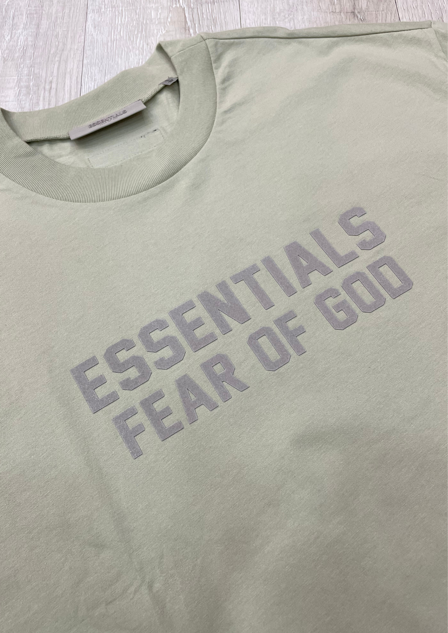 Fear of God Essentials Tee Big Flocked Logo 2022 (Sea Foam)