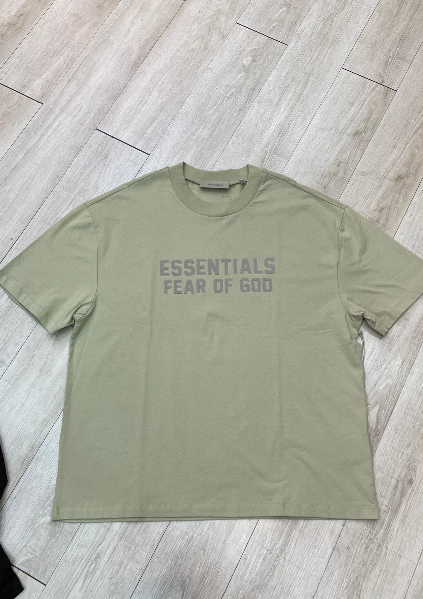 Fear of God Essentials Tee Big Flocked Logo 2022 (Sea Foam)