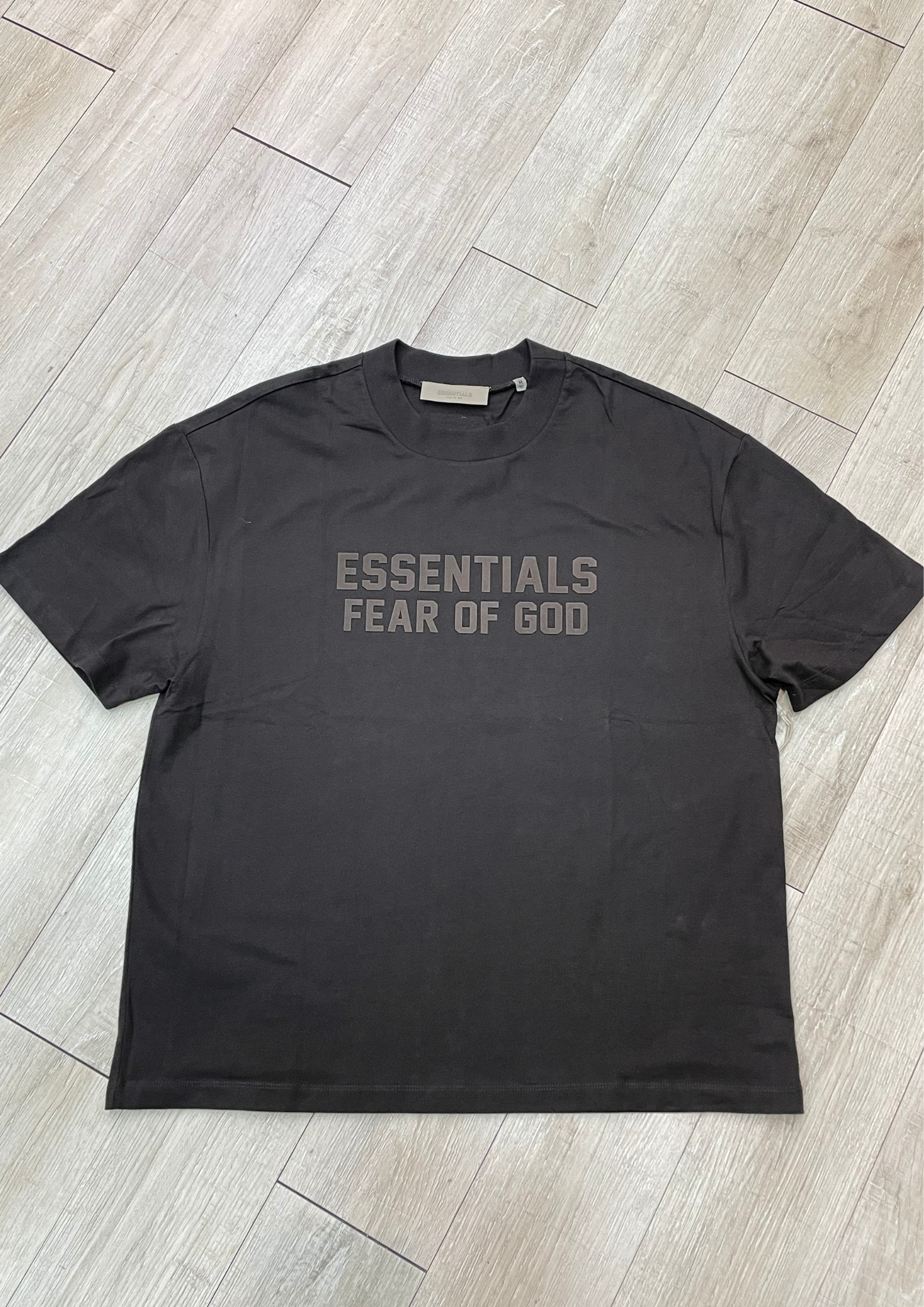 Fear of God Essentials Tee Big Flocked Logo 2022 (Off Black)