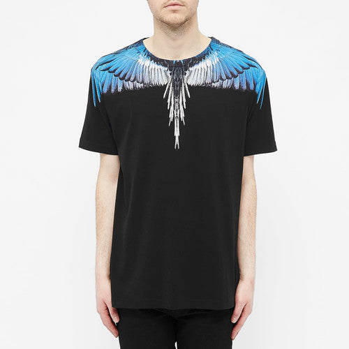 MARCELO BURLON COUNTY OF MILAN Blue White Wings T-shirt (Black)