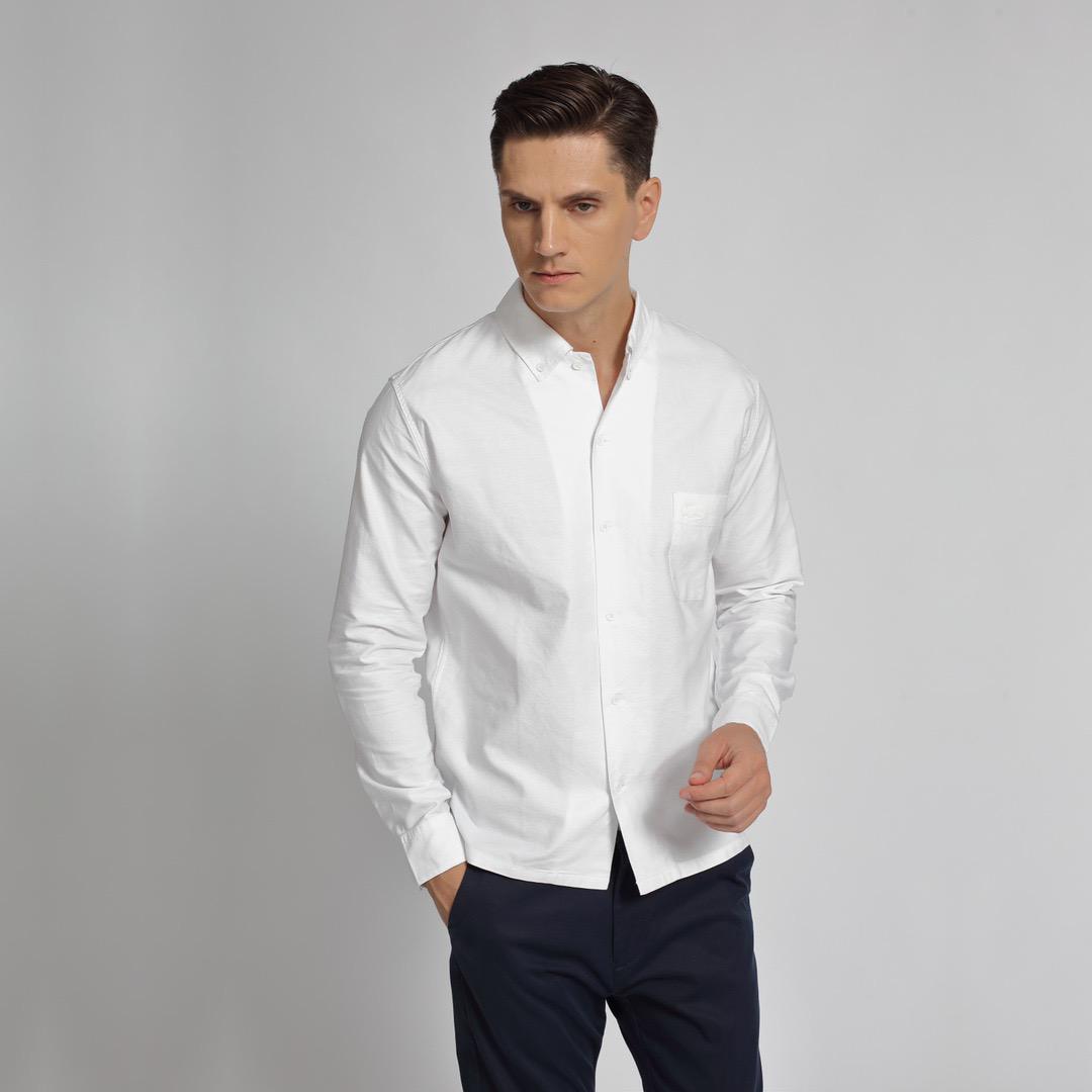 Lacoste Regular Fit Cotton Poplin Shirt (White)