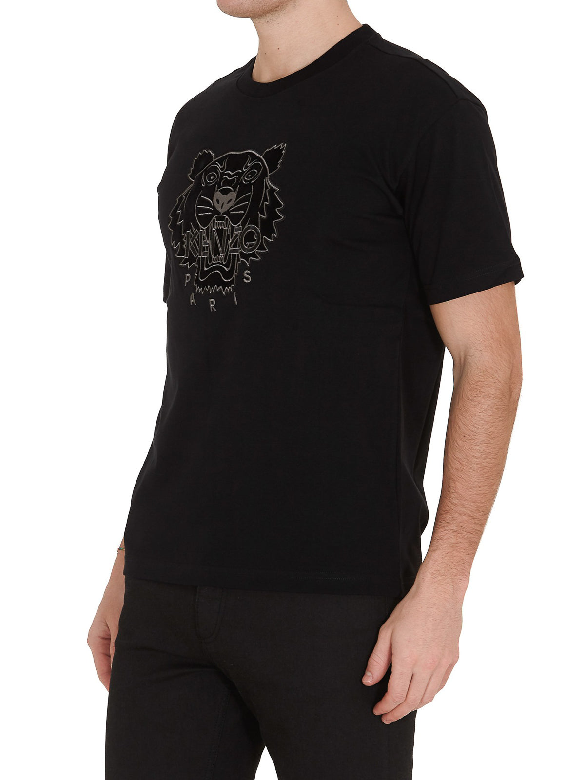 Kenzo Black Tiger Embroidered Logo T-Shirt