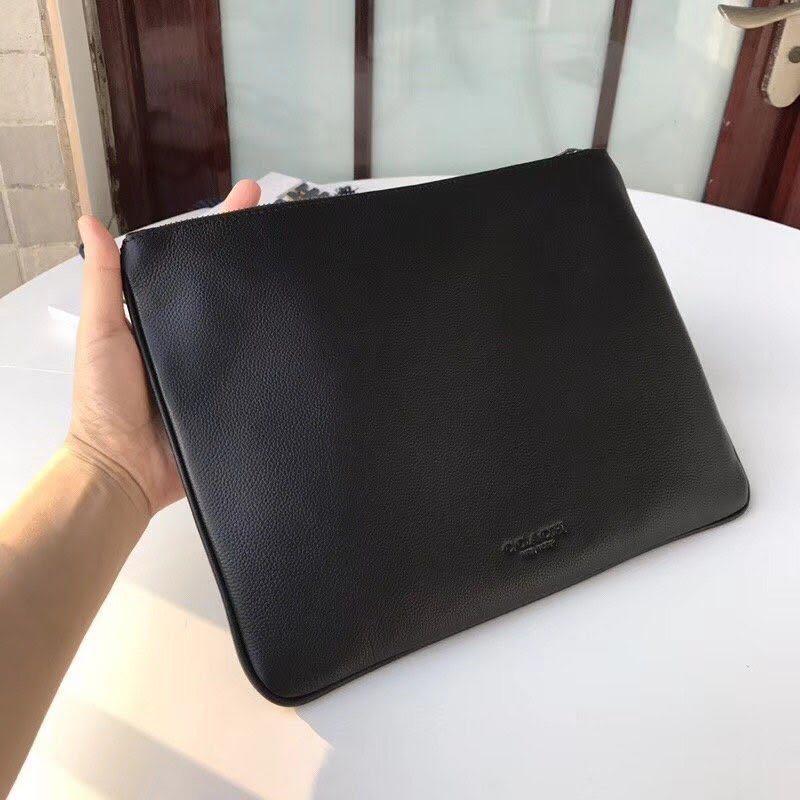 Coach Large Pouch With Varsity Stripe (Black)